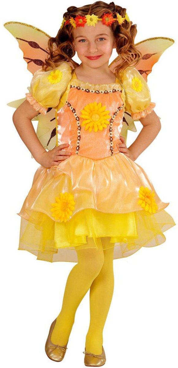 Elfen Feeen & Fantasy Kostuum | Mini Zomer Fee | Meisje | Maat 104 | Carnaval kostuum | Verkleedkleding